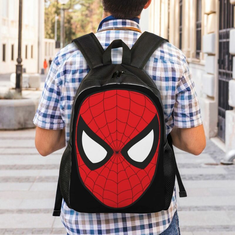 스파이더맨 애니메이션 여행 배낭 남녀공용, 마블 슈퍼 히어로 대학생 데이팩 가방, 학교 노트북 책가방