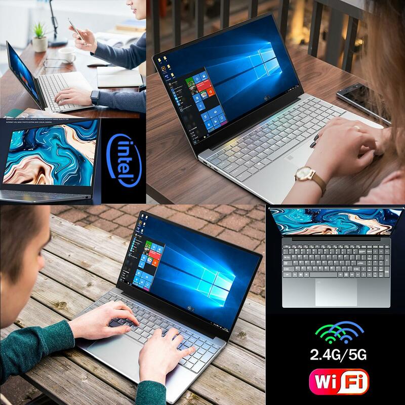 Laptop 2024 15.6 inci layar IPS RAM 16GB Intel 11th Celeron N5095 Netbook Windows 10 11 Pro Notebook kantor Pc portabel