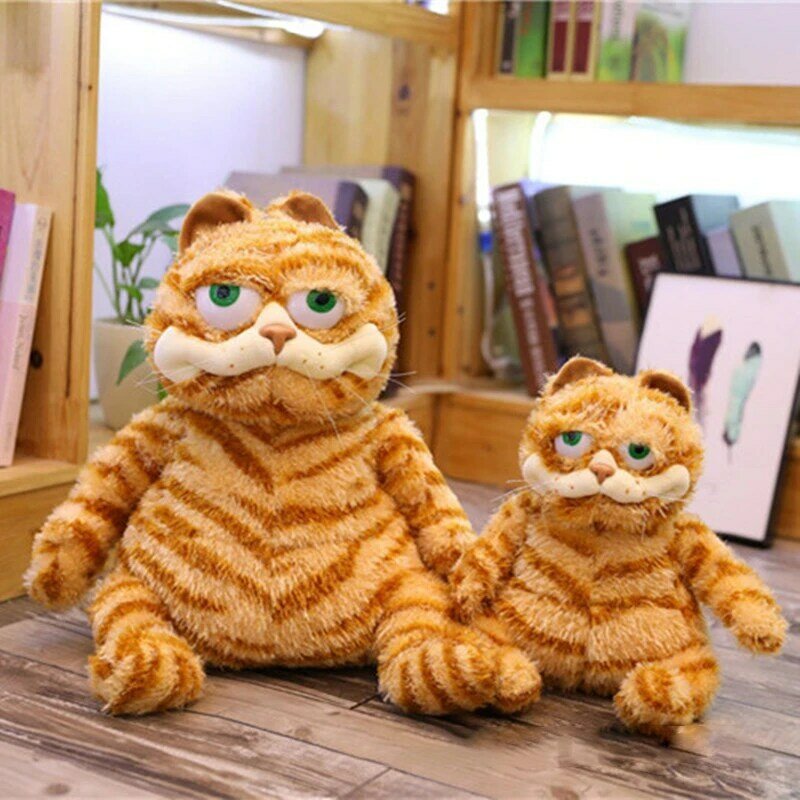 Garfield-muñeco de peluche de gato gordo, muñeco Kawaii suave y esponjoso, personajes clásicos de dibujos animados, juguete de peluche, almohada de sofá de gato feo, regalo de Navidad