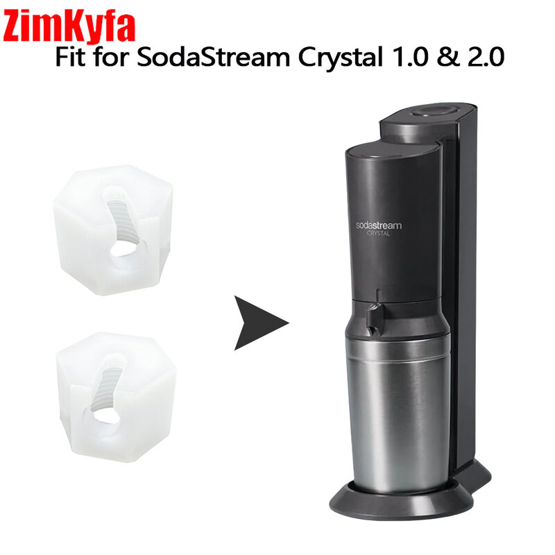 CO2 Hose Connector Replacement Nut Repair Kit for Sodastream Crystal 1.0 and 2.0, White Set of 2