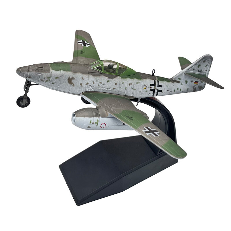 Messerschmitt-Diecast Metal Fighter Plane, Avião Modelo, Ornamento Brinquedo Presente Crianças, Me-262 Escala, 1:72