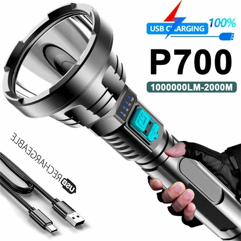 Powerful Led Flashlight Usb Rechargeable Hand-held Ultra-bright Long Range Strong Light Outdoor Camping Torch
