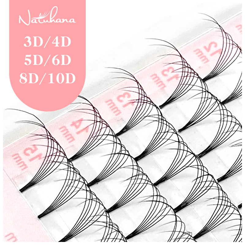 NATUHANA – faux-cils BASF 3D-10D de corée, accessoires de maquillage, préfabriqués, éventail de Volume russe
