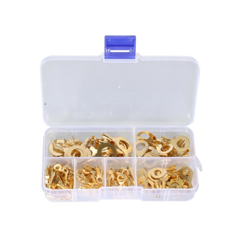150pcs/set Round Terminal Block DJ431 O-type Lugs Terminals Cold-Pressed Connector Copper Tab Wiring Nose Combination Set