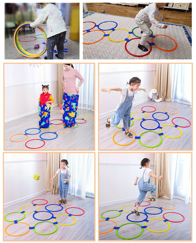 5 sztuk dzieci odkryty skoki pierścień przedszkole dzieci Sport szkolenia pomoce nauczycielskie dzieci wczesne sportowe edukacyjne zabawki gry