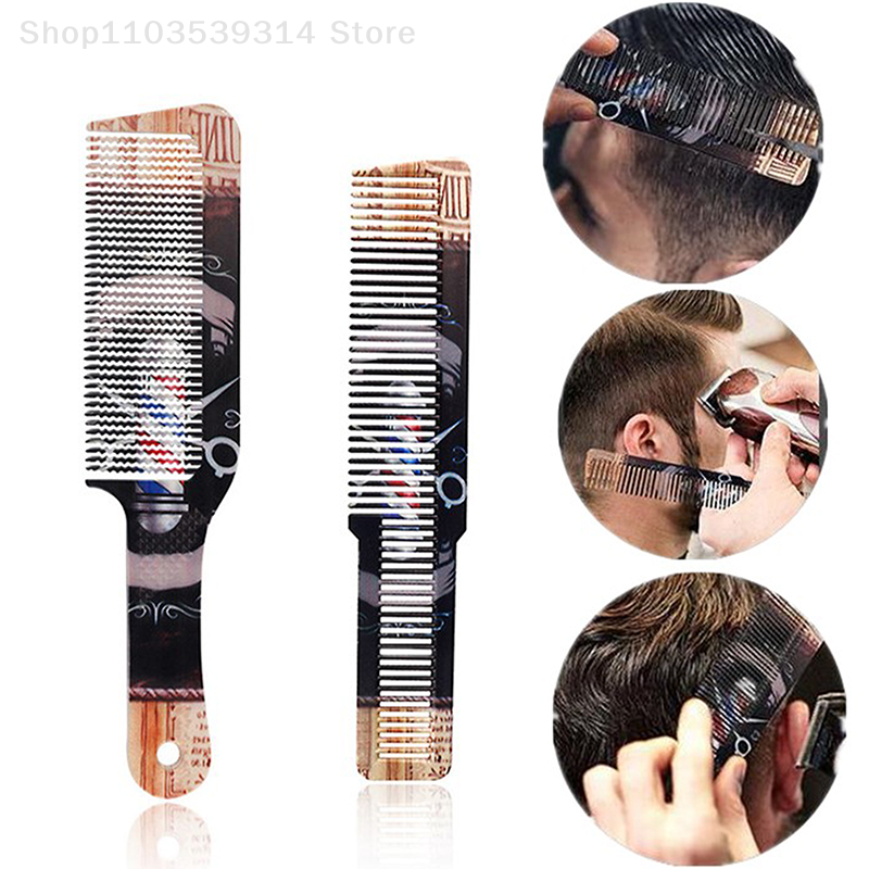 Barbershop Professional Retro Print Flat Top Clipper Combs Hairdressing Men Women Hair Cutting Combs