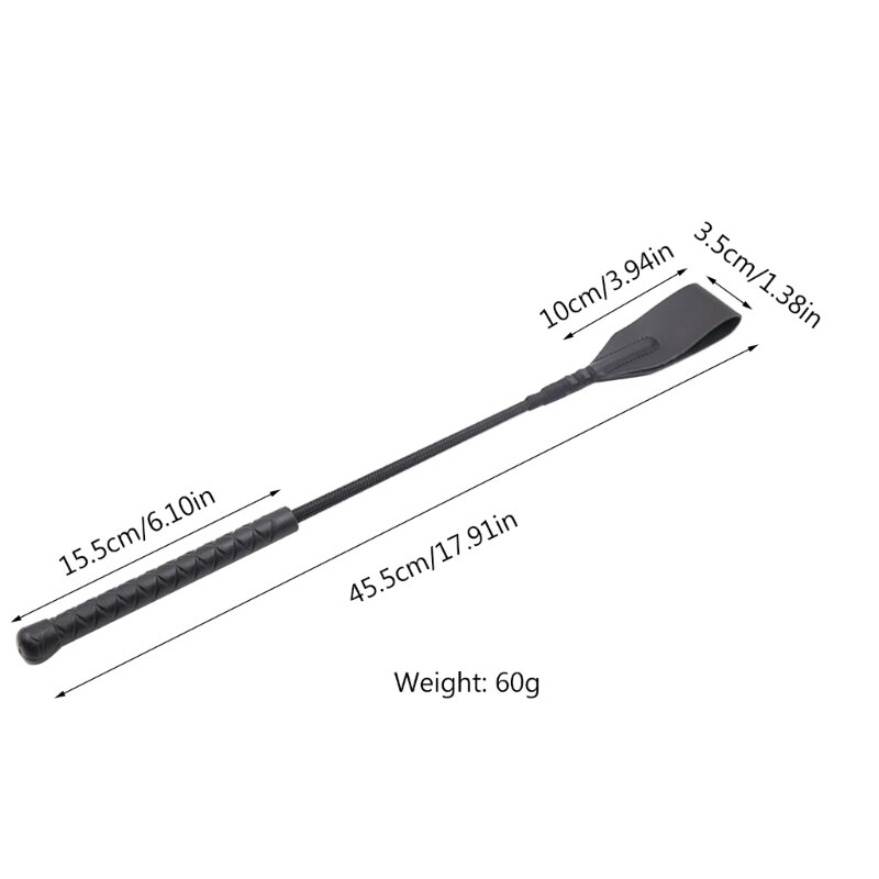18 inch rijzweep Paardenzweep Lichtgewicht PU-leer Paardenzweep Draagbare aanwijzer Lash Stage Performance Props Bat