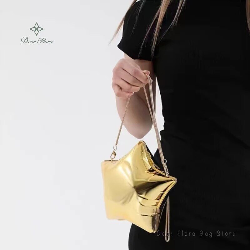 Модные Акриловые сумки через плечо в форме пятиконечной звезды, дизайнерская Новая женская сумка на плечо, Роскошный Серебристый вечерний кошелек-клатч