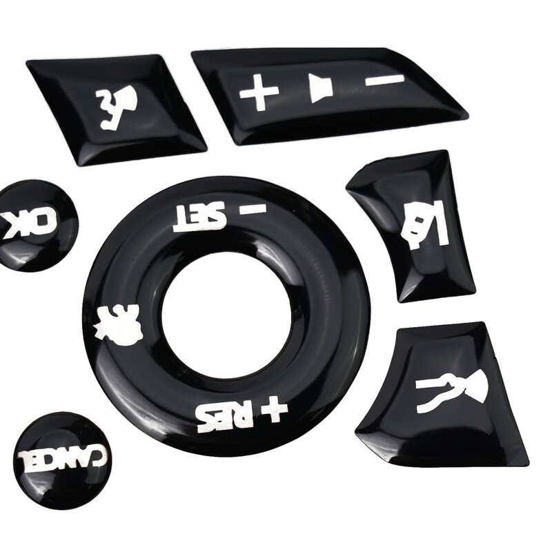 12 sztuk / zestaw osłon przycisków na kierownicę samochodową w kolorze czarnym błyszczącym do Toyoty Corolla 2019-2022, łatwa instalacja