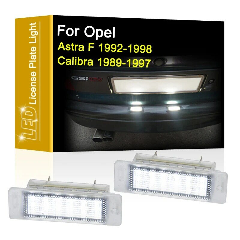 Lámpara LED para matrícula, luz blanca de 12V para Opel Astra F 1992-1998 Calibra 1989-1997
