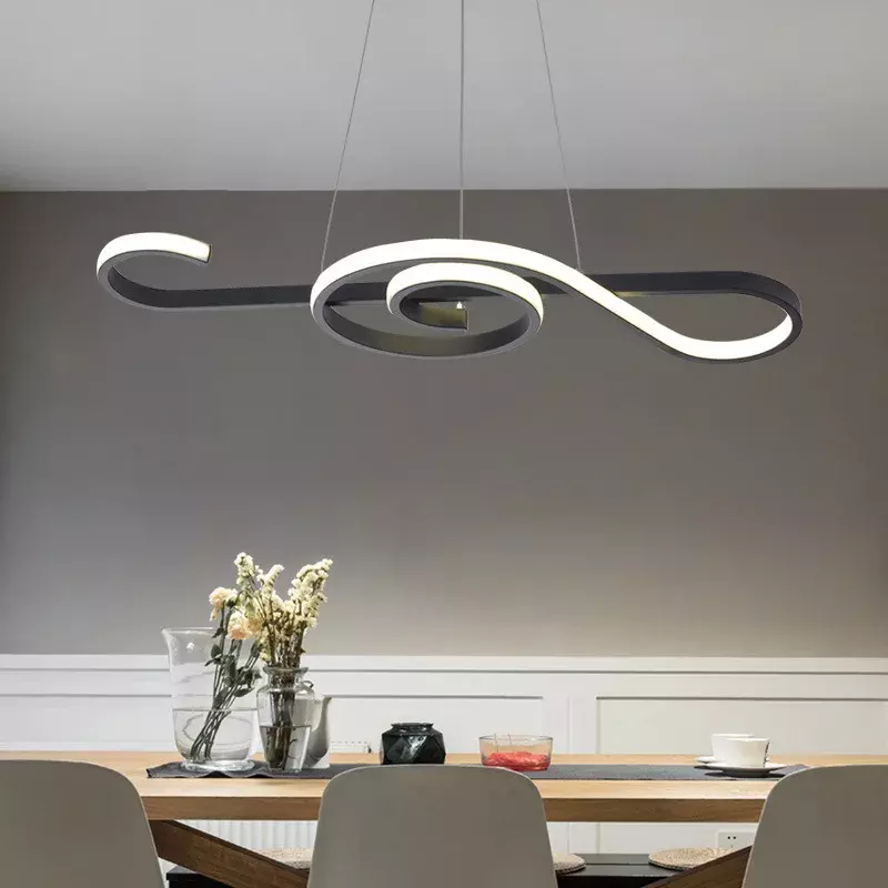 Luz Led colgante moderna, accesorio de diseño de suspensión, color negro, dorado y blanco, para mesa de comedor, cocina, Bar, mostrador, iluminación del hogar