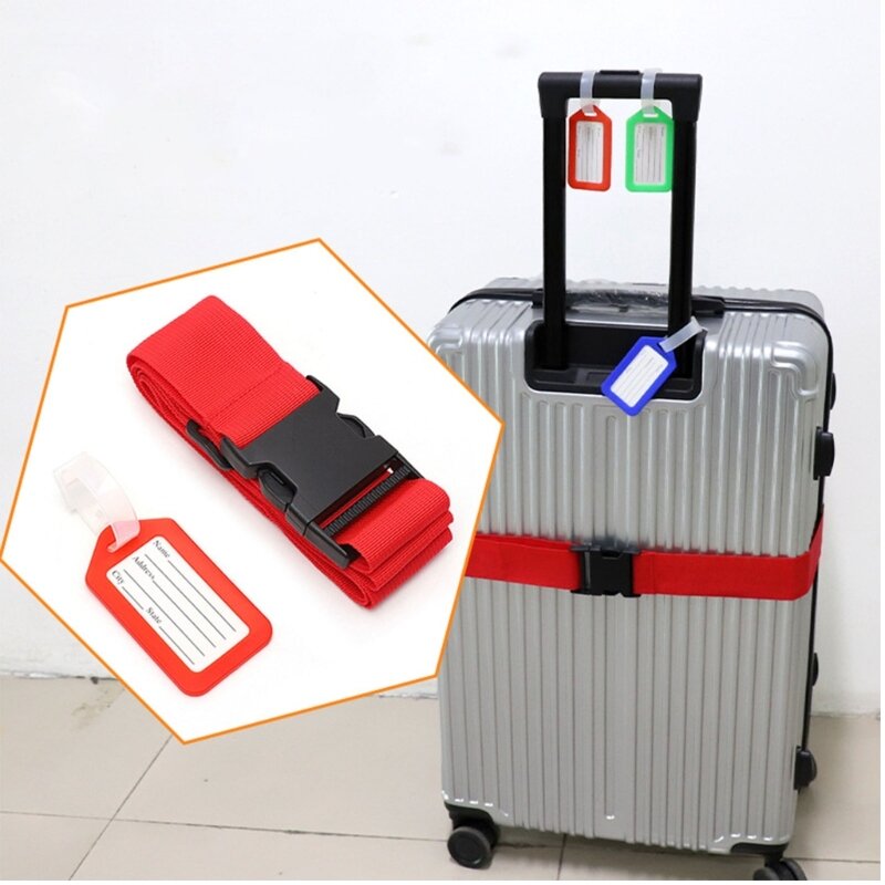 Багажный ремень, набор бирок для чемодана, практичный ремень для чемодана, упаковочный ремень, багажная бирка-дорожные для