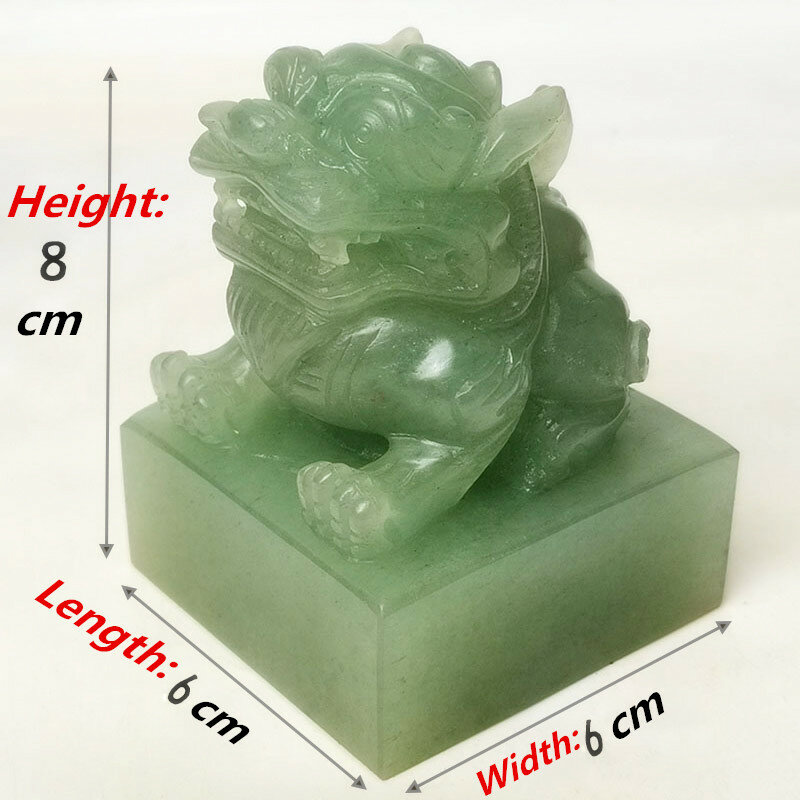 Chinese Painting and Calligraphy Signet PiXiu Jade Stone Ornament Seal Study Room Green Jade Engraving Seal Stamp