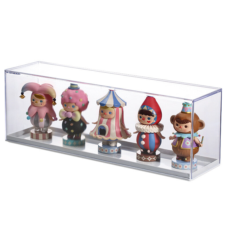 Caja de almacenamiento transparente apilable a prueba de polvo, caja de exhibición transparente hecha a mano Simple y creativa, estante de exhibición de muñecas, regalo, nuevo