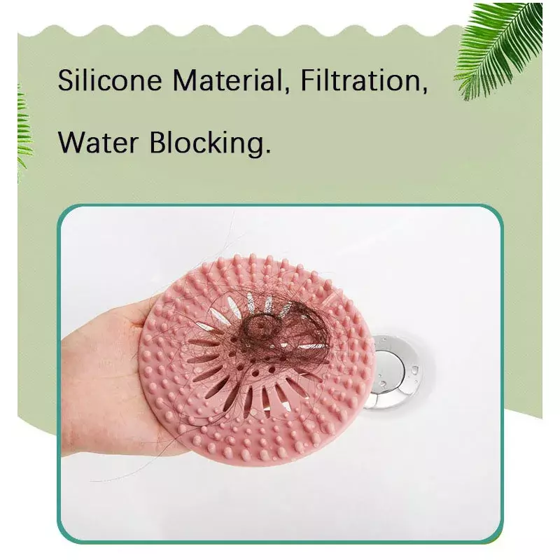Silicone Hair Stopper Catcher Cover Mat Shower Floor Drain Prevent Clogging Bathroom Bathtub Kitchen Sink Strainer Accessories