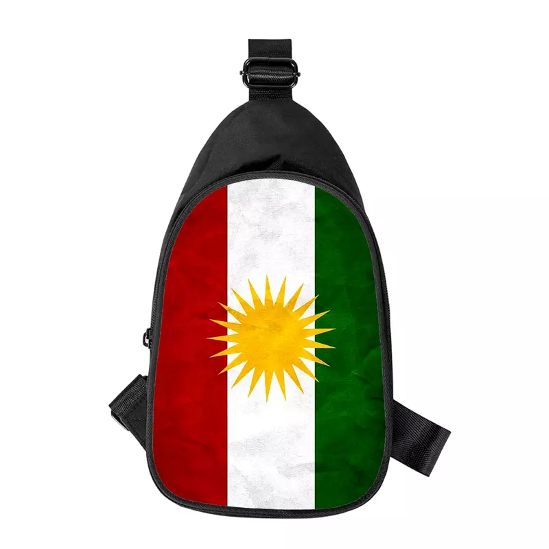 Kurdistan Flagge 3D-Druck neue Männer Kreuz Brusttasche diagonal Frauen Umhängetasche Ehemann Schule Hüft tasche männliche Brust packung
