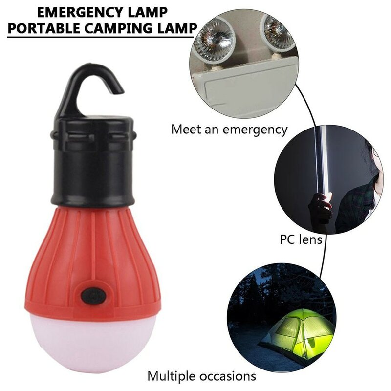 Lanterne LED portable à économie d'énergie, lampe de camping, mini ampoule, tente extérieure, lumière de nuit, adaptée à la randonnée, à la chasse, à la pêche