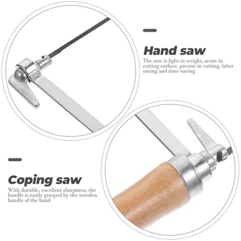Mini scie à graver manuelle durable, outils à main, coupe-frette pour le travail du calcul, manche en bois, scie à nervures, facile à utiliser, 1 ensemble