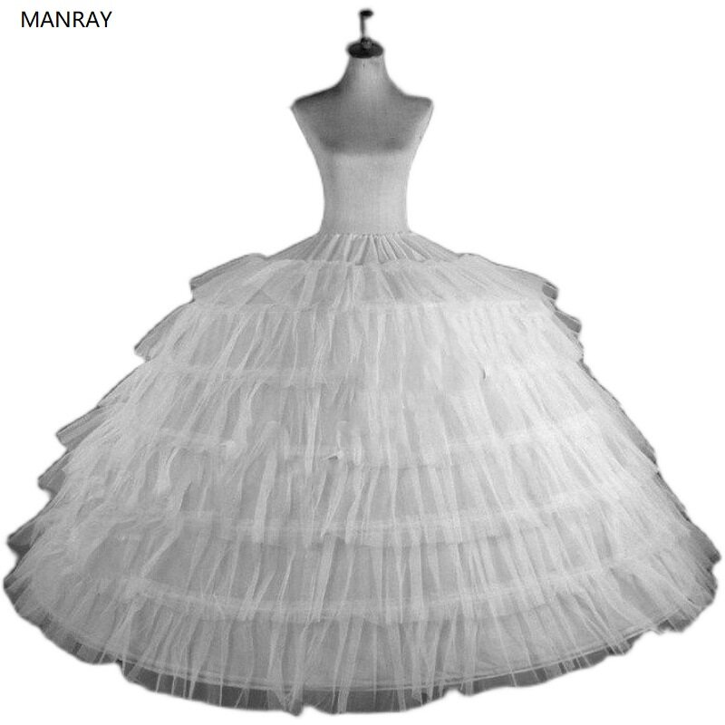 MANRAY biała spódnica wsparcie 6 obręczy haleczki panny młodej do sukni ślubnej kobiety duży kołnierz suknia spodnia puszysty tiul regulowana