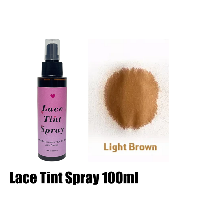 Mousse de tinte de encaje para pelucas delanteras, tinte de encaje, Spray de 100ml, marrón claro, midio, marrón, tinte de espuma