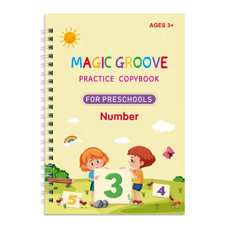 Writing Paste Herbruikbaar schrijfboek voor kinderen met automatische fade-pen, ideaal voor het leren alfabet, cijfers