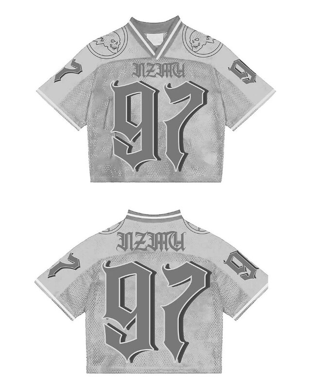 Amerikaanse Zomer Nieuwe Honkbal Uniform Y 2K Mode High Street Paar T-Shirt Harajuku Retro Casual Oversized Top Met Korte Mouwen