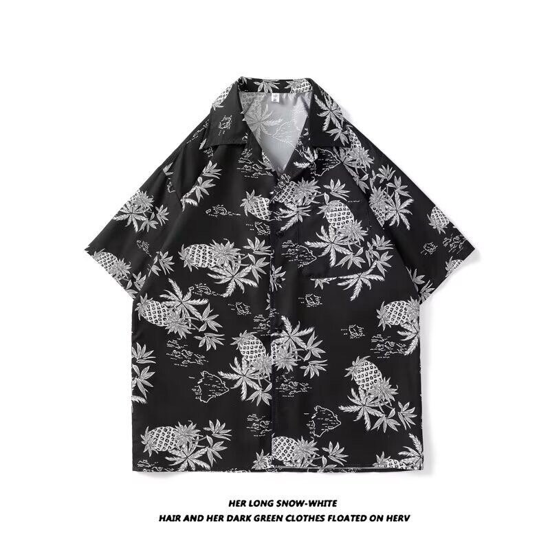Camisas de manga curta floral havaiana retrô para casais, camisas soltas de verão, casual americano, tops personalizados