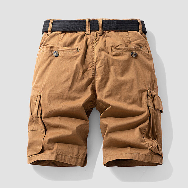 Pantalones cortos Cargo para hombre, Shorts de algodón con múltiples bolsillos, informales, a la moda, para playa, Primavera, novedad, envío directo