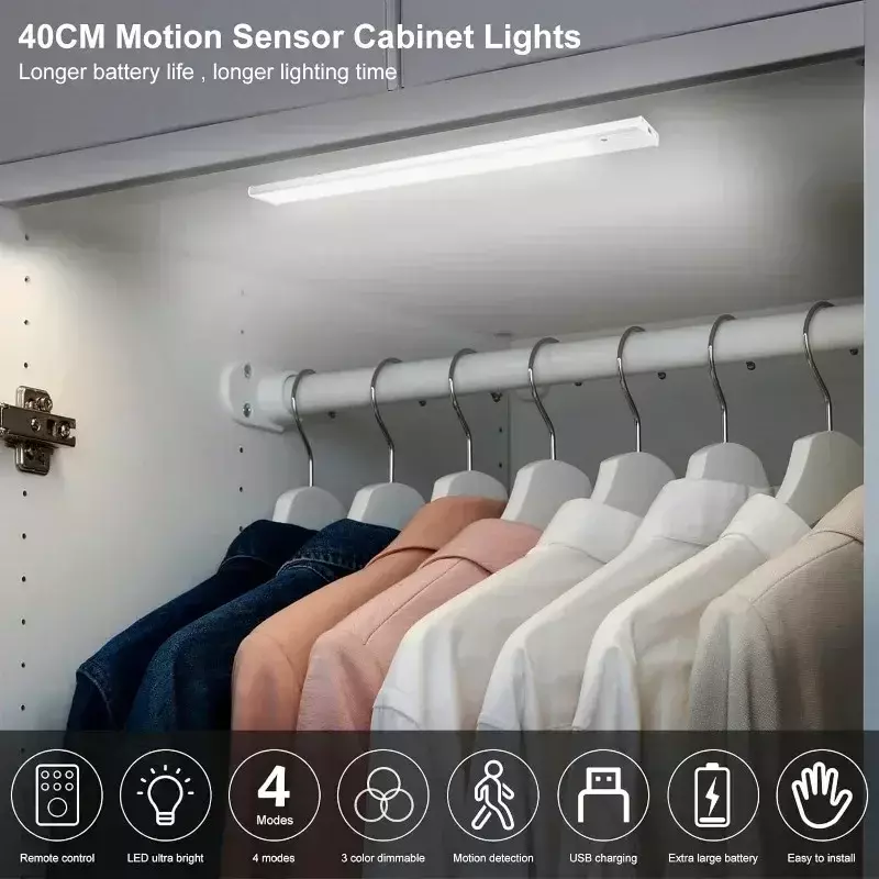 샤오미 무선 LED 야간 조명 모션 센서, USB 충전식, 주방 캐비닛 야간 조명 옷장 책상 램프, 방 장식
