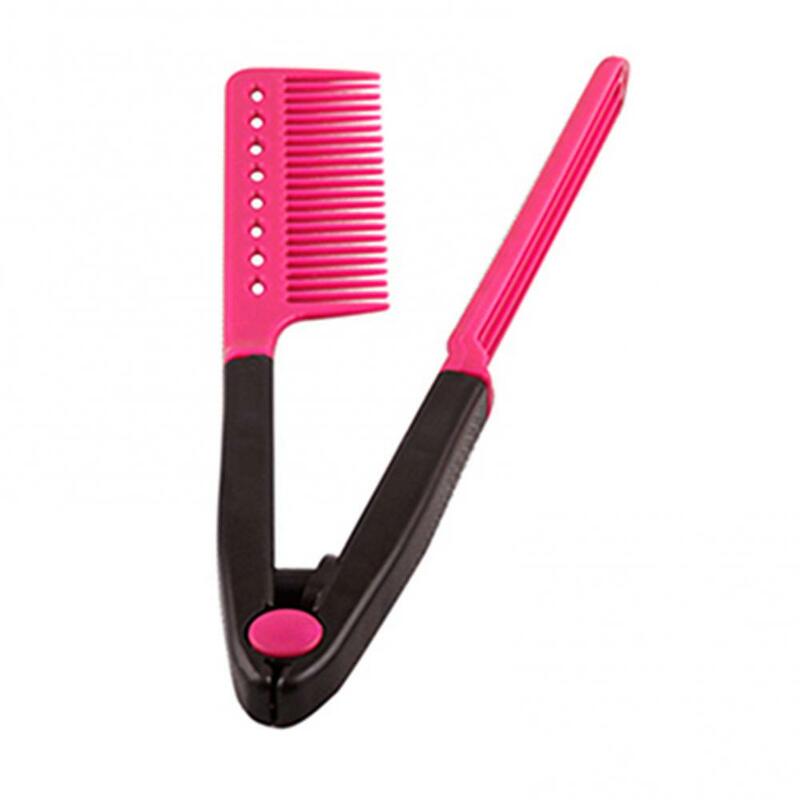 V-Shaped Flat Comb alisamento pente, cabeleireiro Styling escova, cabelo alisador, salão