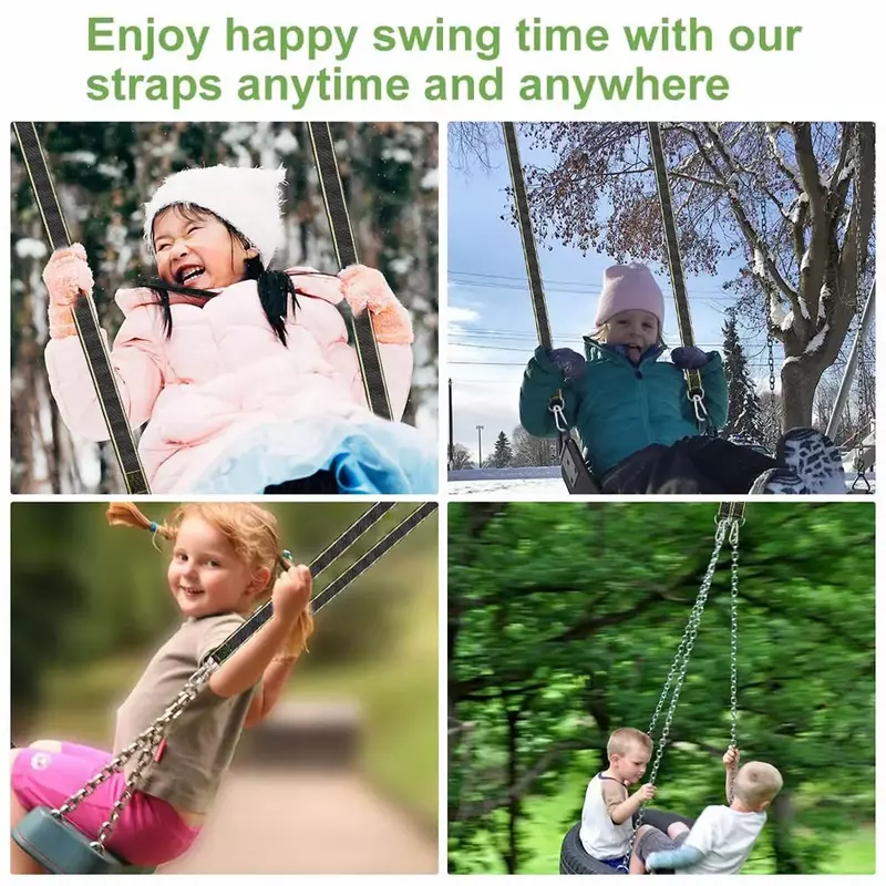 Tree Swing Hanging Kit com Safety Lock Carabiners, Swing Straps, Protetores, Giratória para Escolher, Instalação Fácil e Rápida