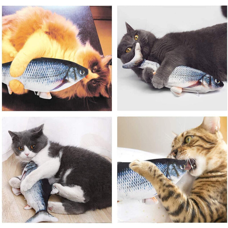 Мягкое плюшевое Зарядное устройство USB для домашних животных, рыба, кот, 3D симуляция, танцующая рыба, игрушка для животных, взаимодействия, поставки Cat, сувениры