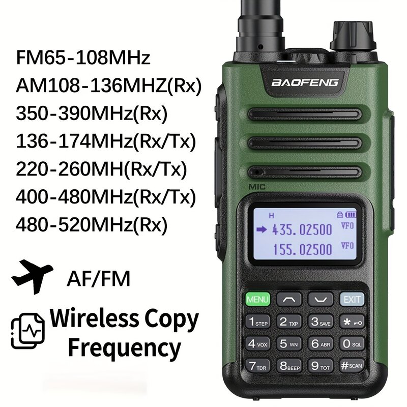 BaoFeng-M-13 Pro Walkie Talkie, Air Band, Frequência de cópia sem fio, Carregador USB Tipo-C, Transceiver Long Range, Atualização Ham Radio