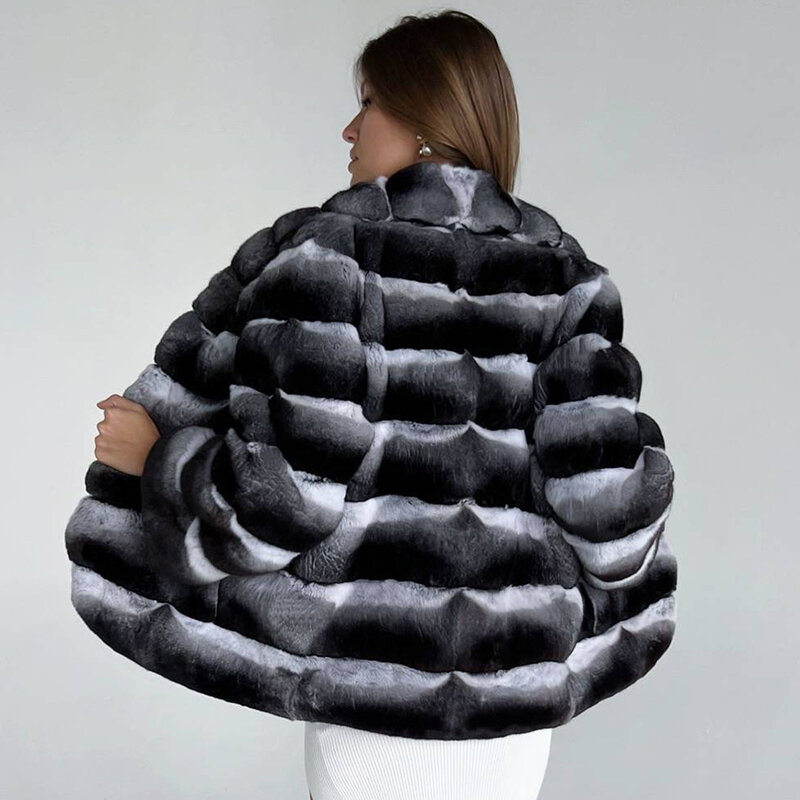 女性のための自然なレックスウサギの毛皮のコート,短いジャケット,中華,毛皮の毛皮,ベストセラー,冬