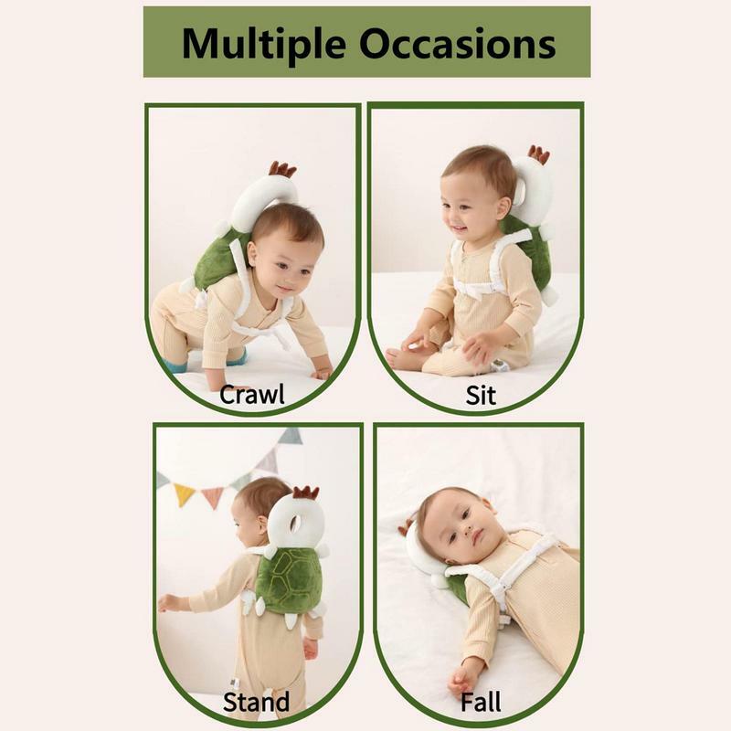 Baby Head Protector Pad Toddler Head Protection Pillow Adjustable Anti-Collision Breathable Baby Cushion Backpack Turtle Shaped