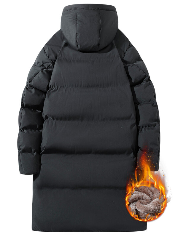 Parka larga de invierno para hombre, chaqueta cálida con forro polar, cortavientos con capucha, abrigo grueso de algodón acolchado, Parkas térmicas de talla grande 8XL