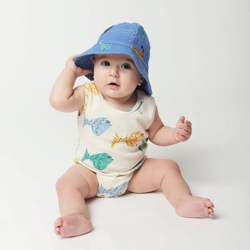 Bobo 2023 Baju Monyet Anak Perempuan Anak Laki-laki Bayi Balita Baru Musim Panas Anak Perempuan Satu Potong Cetakan Binatang Kartun Bayi BC untuk Baju