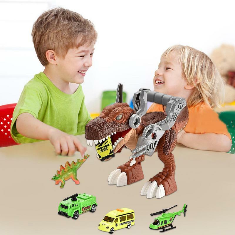 Mainan dinosaurus berjalan, mainan dinosaurus berjalan, figur aksi, mainan Motor halus untuk anak-anak bongkar pasang, Kit bangunan, hadiah Natal dinosaurus