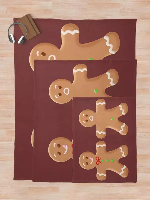 Gingerbread man Throw Blanket blankets ands Winter beds Blankets