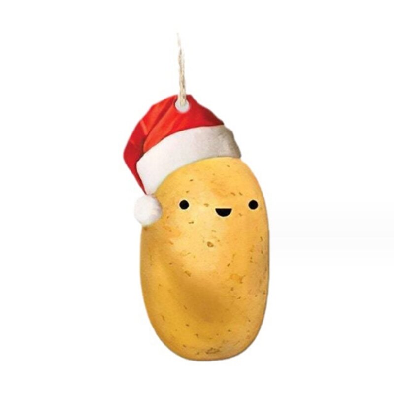 Plato patatas con adornos colgantes navideños, perfecto para todas edades y adecuado para varios lugares y distintos