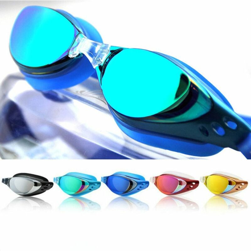 Anti-Fog-Linse Schwimm brille tragbare Anti-UV-verstellbare Schwimm brille Silikon wasserdichte Galvanik brille zum Schwimmen