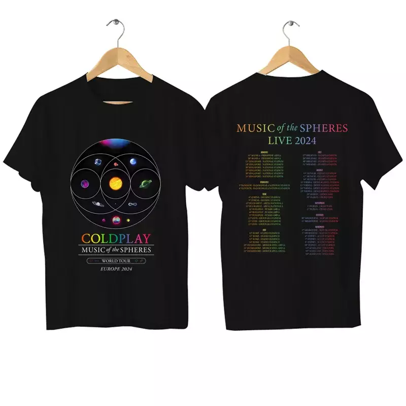 남성용 오버사이즈 티셔츠, 캐주얼 스타일리시 콜드, Sphere.s Tour 2024, 음악 재생, World. d Tour