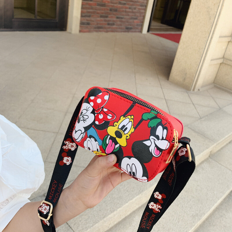 Tas Wanita Disney Baru Tas Bahu Anime Mickey Mouse Dompet Koin Anak Perempuan Tas Kurir Minnie Trendi Hadiah Ulang Tahun