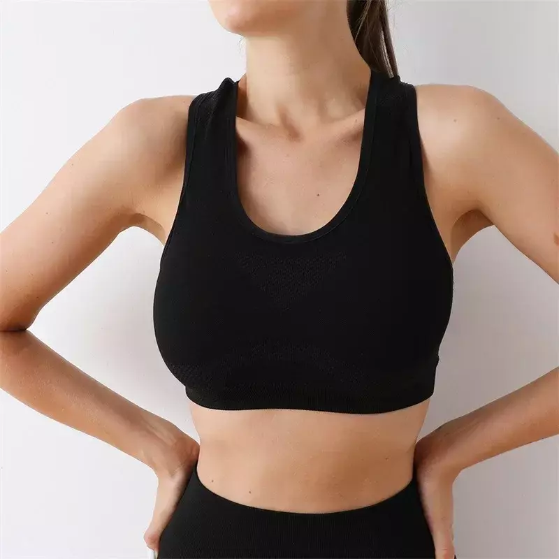 Women Sports Bras Yoga Top Vest High Shockproof Quick-drying Yoga Gym Running Fitness Underwear Ladies Seamless Sportswear