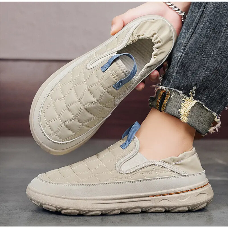 Casual Men's Sneakers Thick Sole Comfortable Outside Vulcanised Shoes Trend Anti-slip Soft Bottom Round Toe Slip on Loafers