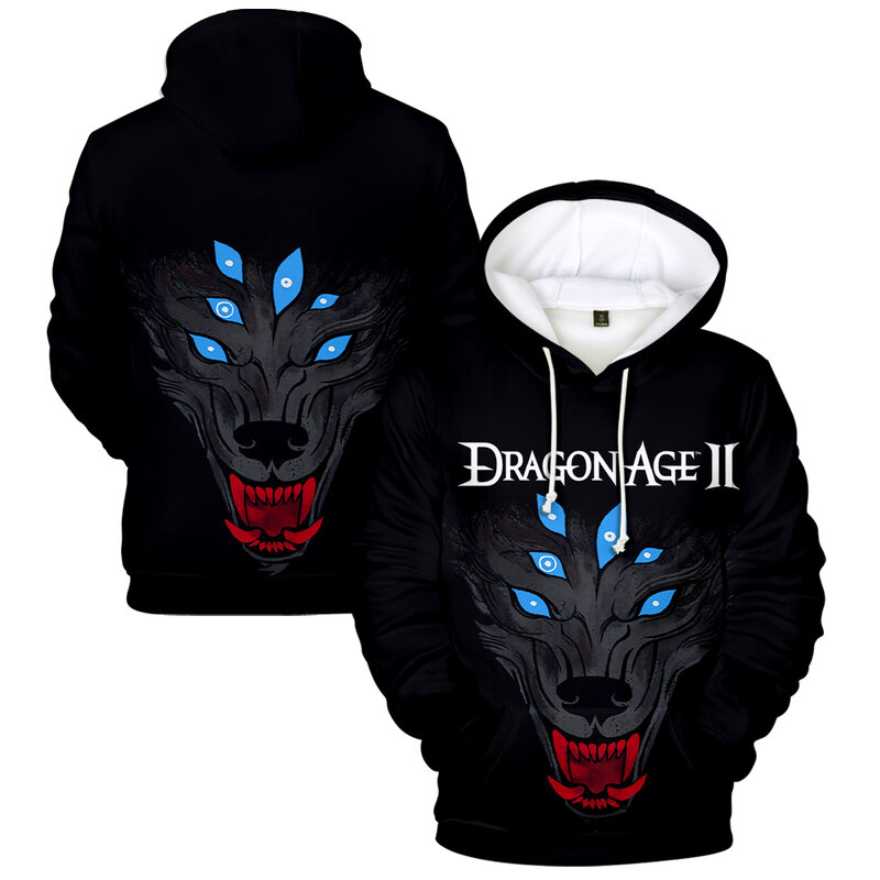 Dragon Age Dreadwolf Hoodie Unisex Manga Comprida Mulher Homem Com Capuz Moletom Harajuku Streetwear 2023 Novo Jogo Roupas 3D