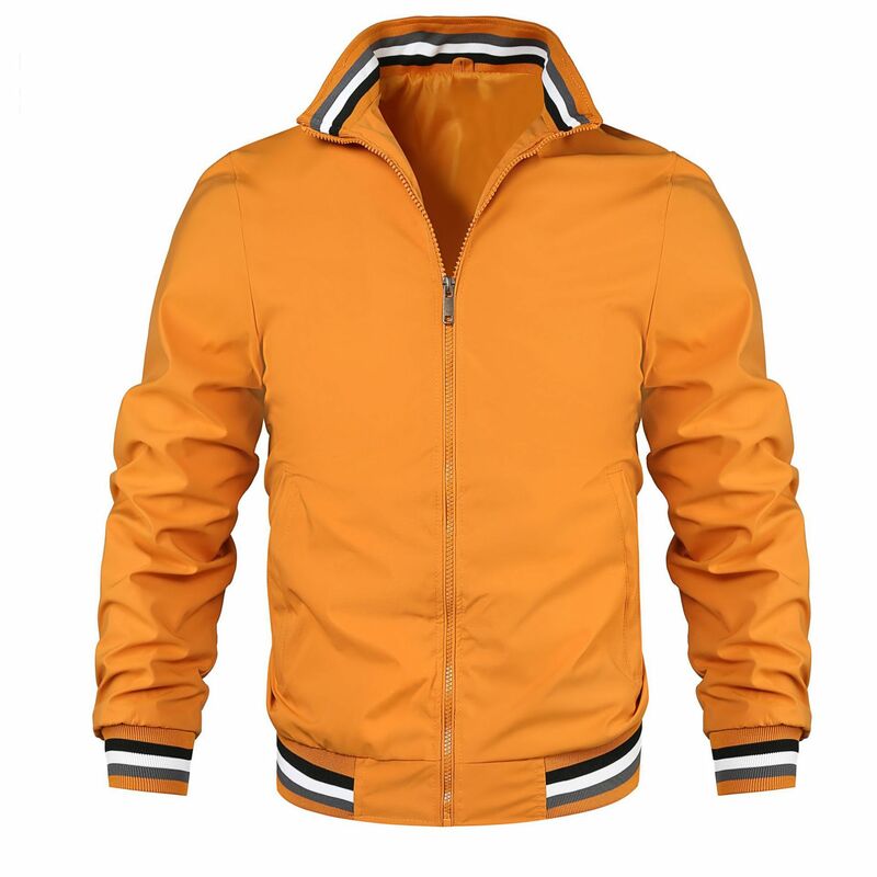 남성용 고품질 봄버 캐주얼 재킷, 가을 겉옷, 만다린 운동복, 남성 코트 용수철