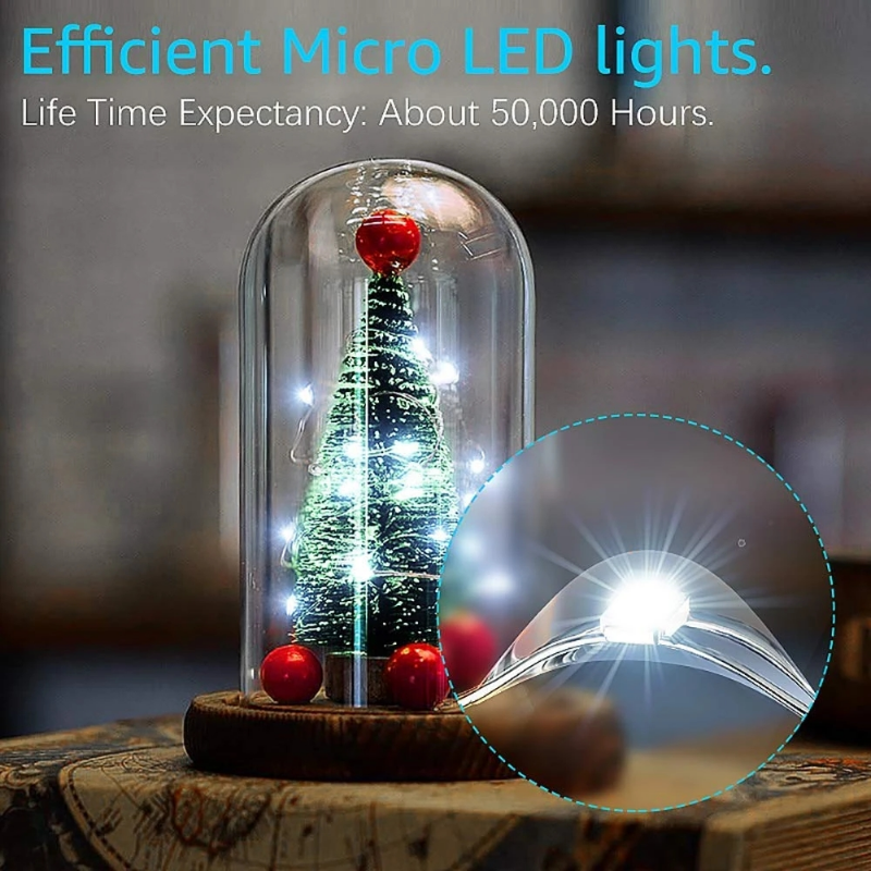 Guirxiété Lumineuse LED en Fil de Cuivre pour l'Extérieur, Lumière Dégradée pour Arbre de Noël, ixde Mariage, Décoration de la Maison