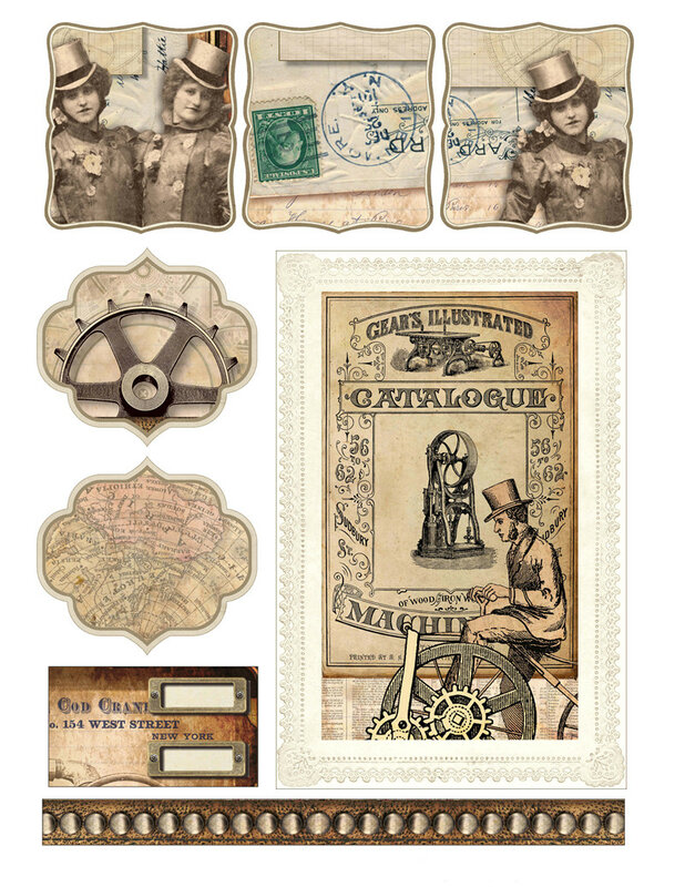 1 paquete de pegatinas Vintage Steampunk para manualidades, álbum de recortes, diario de chatarra, pegatinas decorativas