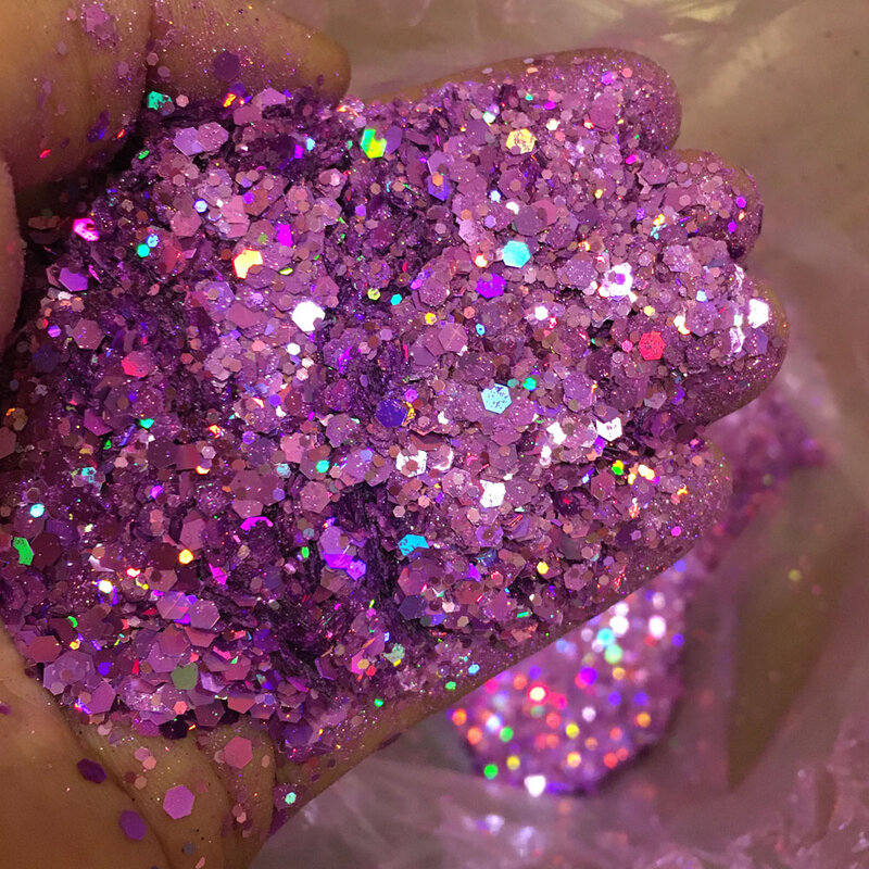20g Chunky Laser Nail Art Glitter Flakes Multi-Color Resin Craft Slime Making Cosmetic Supplies Holographic 3/1/0.2mm Sequins